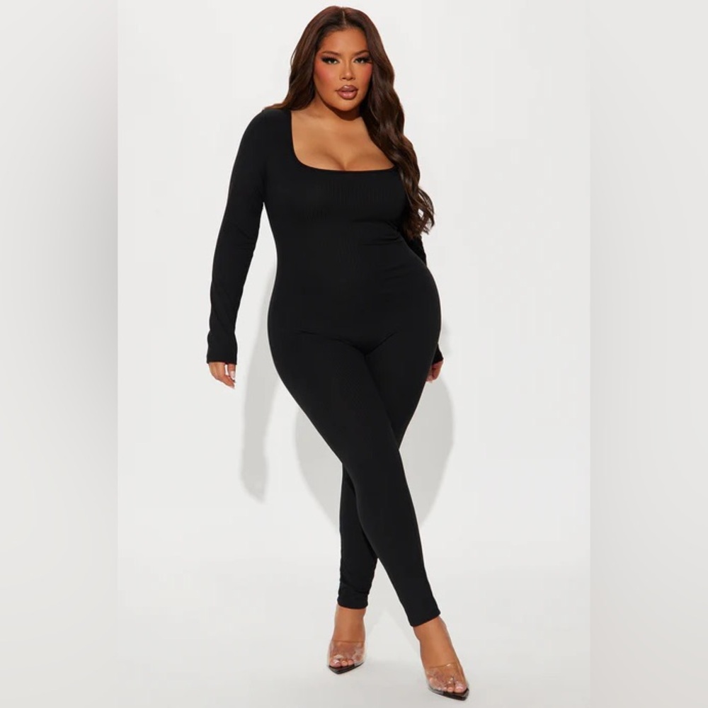 Fashion Nova Olive Long Sleeve Jumpsuit